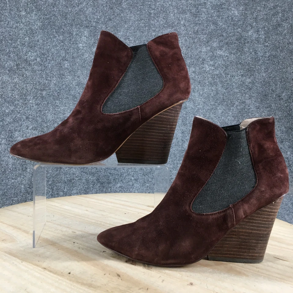 Steven By Steve Madden Botas Mujer 7.5 M M Malik Cuña Chelsea Botín Marrón Gamuza Foto 2 de 4