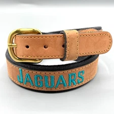 Jacksonville Jaguars Belt Zep Pro Mens Size 42 Brown Leather Canvas Football NFL