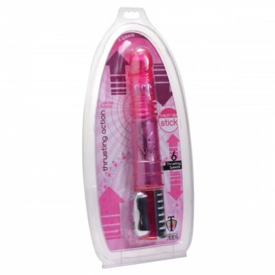 ThrustHer Sex Stick Pink Trinity Vibes Vibrating Dildo Thrust Her Vibrator  TPR