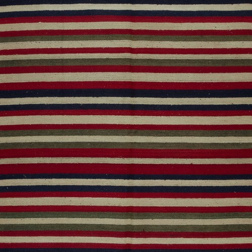 4.8x9.8 Ft Hand-Woven Vintage Turkish Kilim Rug with Colorful Stripes, 100% Wool - Picture 5 of 5