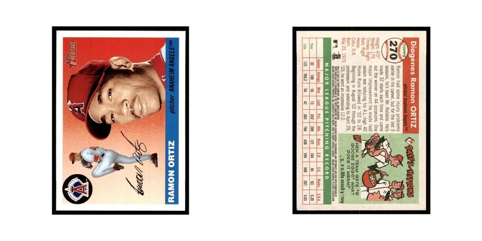 2004 Topps Heritage Ramon Ortiz Angels #270 - Image 3 of 3