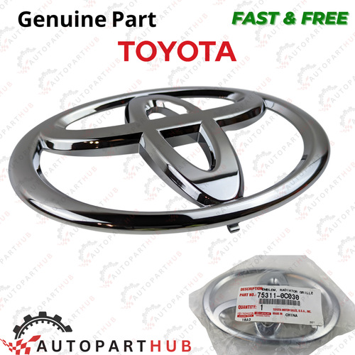 OEM Chrome Toyota Grille Badge 75311-0C030 For Tundra Tacoma New Toyota Front Grille Emblem - Fits Sequoia (08-20), Tacoma (16-18), Tundra (07-18) OEM Toyota Chrome Emblem Replacement - Foto 2