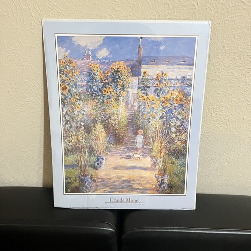 Vintage 80s Claude Monet, The Artist's Garden at Vetheuil Litho Print Sealed
