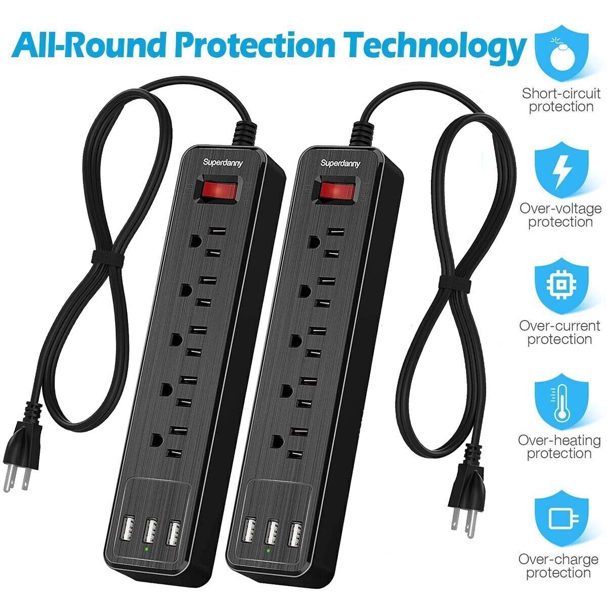 Extension Cord Space Heater Power Strip Surge Protector Heaters
