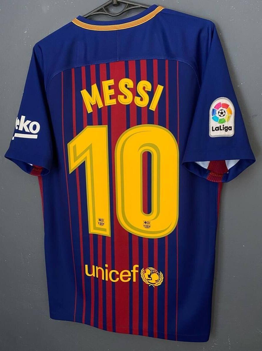 MENS MESSI FC BARCELONA 2017/2018 HOME FOOTBALL SOCCER SHIRT