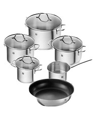 Set Di Pentole Rotonde, 6 Pezzi, 18/10, Acciaio Inossidabile 18/8