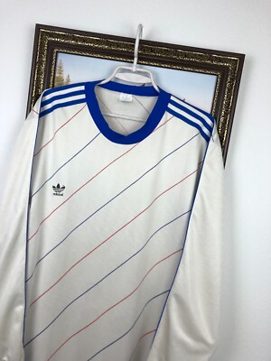 Vintage 80's Adidas Template Football Shirt Long Sleeve Jersey
