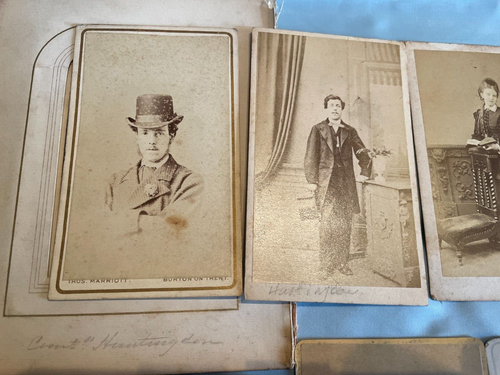 29 CDV ANTIQUE CARDS COUNT OF HUNTINGDON + FAMILY + OTHERS FROM ONE ALBUM - Picture 2 of 19