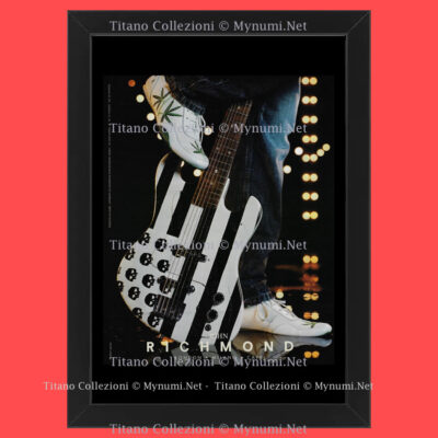00er Jahre * Original Werbung ''Richmond, schwarz-weiße Gitarre mit Totenköpfen''