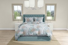 COPRILETTO ESTIVO SINGOLO FOGLIE FELCE VERDE GR PIQUET COTONE MADE IN ITALY