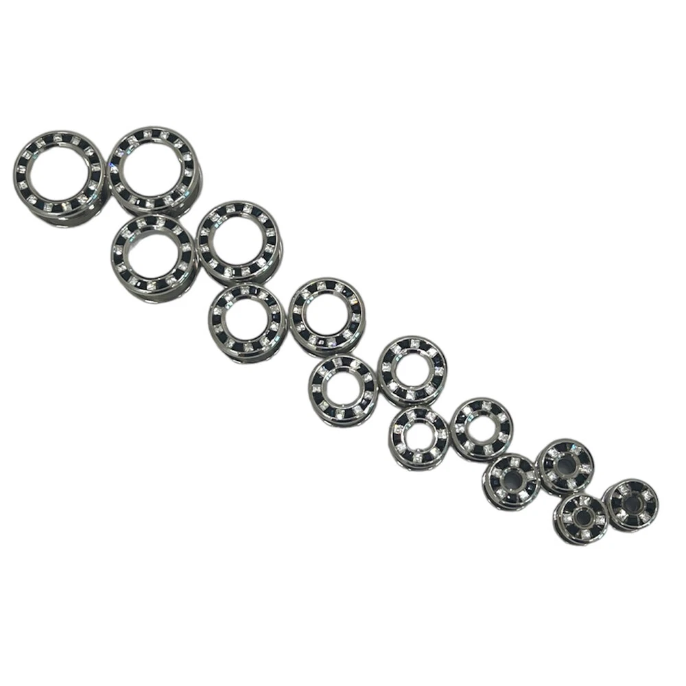 Pressed Rimmed Surgical Steel Black Clear CZ Screw Tunnel Ear Plugs - Sold Pair