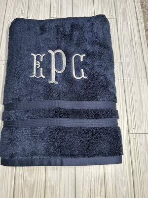 Custom Personalized Embroidered Monogram Bath Towel