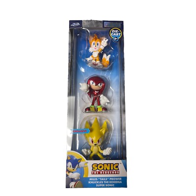 Sonic the Hedgehog Metalfigs 3 Pack 2.5  Figures Die Cast Metal Tails Knuckles