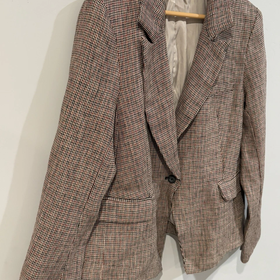 Blazer para mujer Free People pata de gallo un botón talla L Foto 2 de 4