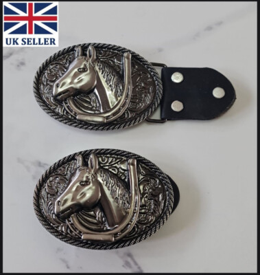 Pferdekopf & Hufeisen Rodeo Gürtelschnalle - für Cowboys - Westernzubehör