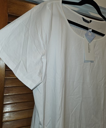 NWT Size-18/20-2X BloomChic UltraCool Solid Regular Sleeve T-Shirt-White - Picture 3 of 5