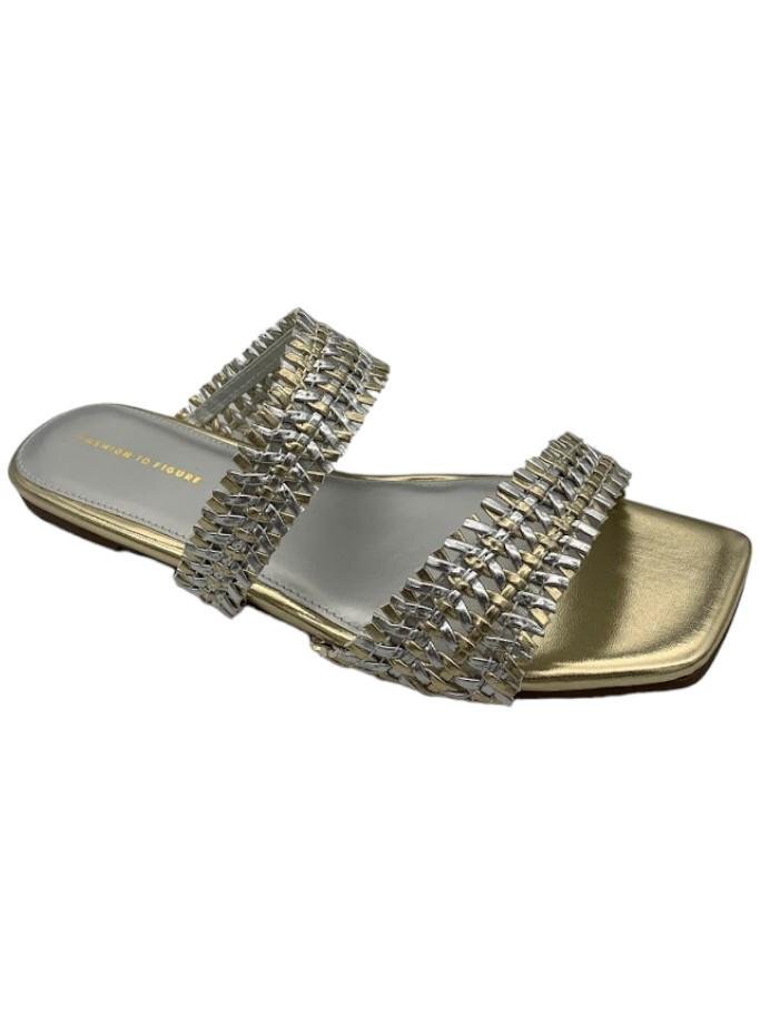 Модные женские балетки Pammy на плоской подошве серебристогозолотого цвета 6690₽