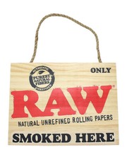 12" x 9" RAW Rolling Paper "Smoked Here" Wooden Sign with Rope 