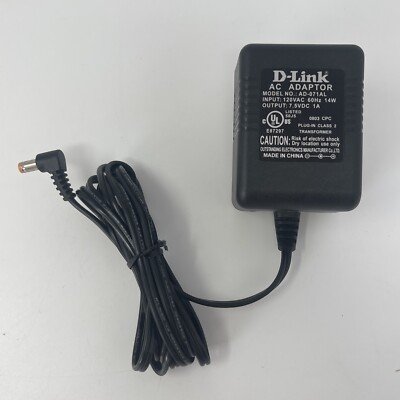 D-Link AD-071AL AC Power Supply Adapter Output 7.5V DC 1A for Modem Router