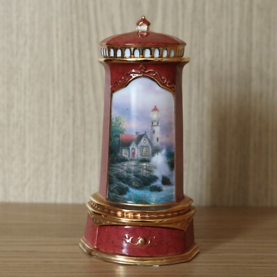 Thomas Kinkade's Seaside Reflections rote Spieluhr Leuchtturm Ardleigh Elliott