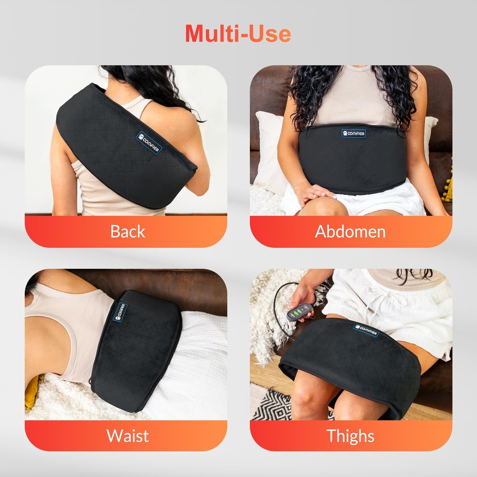 Heating Pad for Back Pain, Vibration Lower Back Massager with Heat