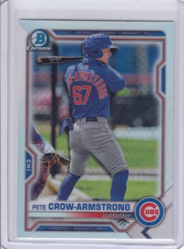 2021 Bowman Draft CHROME PETE CROW ARMSTRONG REFRACTOR BDC-12 1st Cubs Card RC