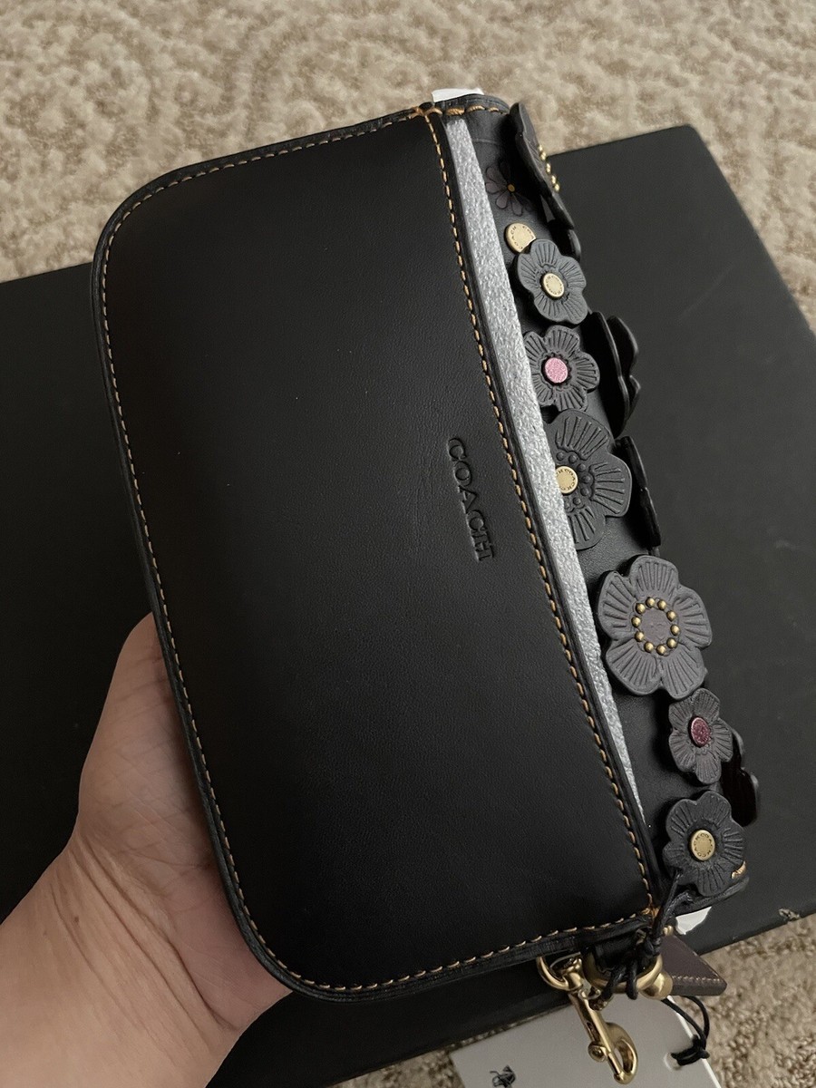 COACH 1941 Tea Rose Clutch BLACK Wristlet Wallet Crossbody NWT! | eBay