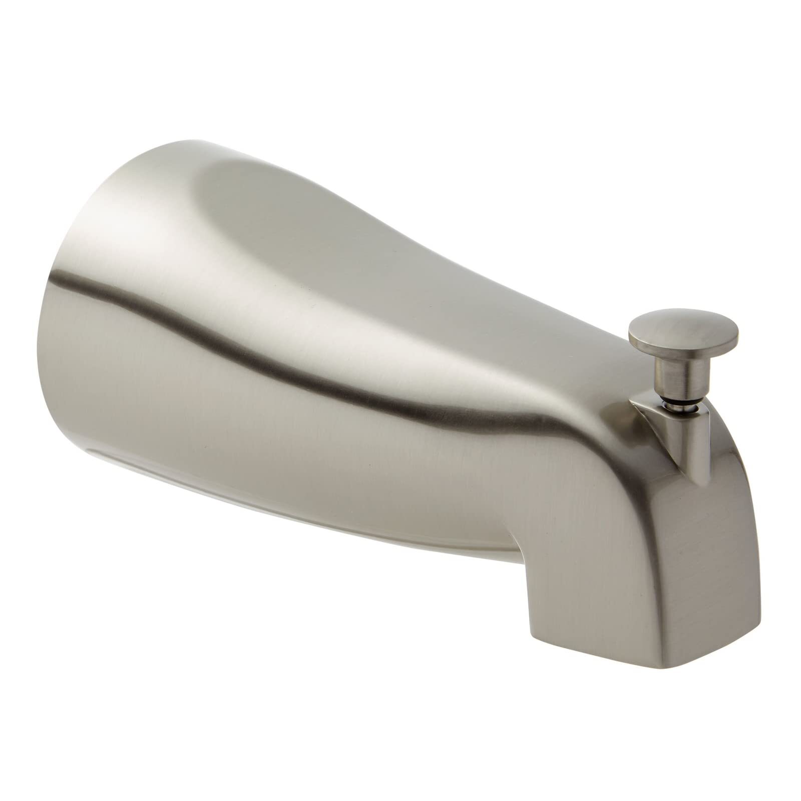 Built Industrial Brushed Nickel Bathtub Spout with Diverter Tub Faucet with S...