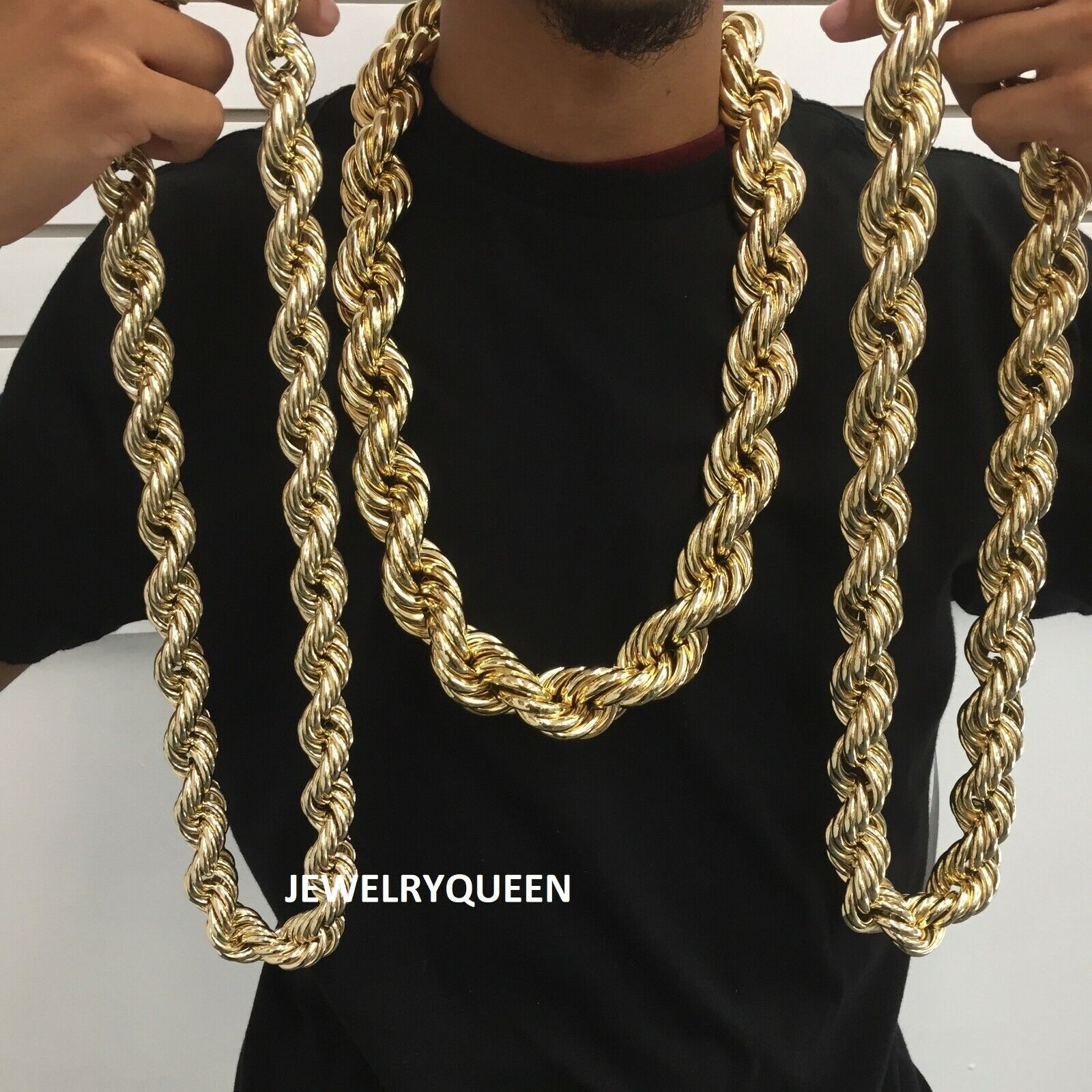 36 Thick Gold Chain Necklace Run DMC Hip Hop Rapper Pimp Rope Old School  Bling