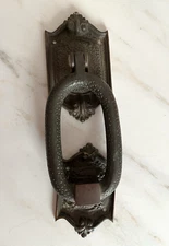 8" ANTIQUE c.1914 VICTORIAN ART NOUVEAU SCROLL ARCHITECTURAL SALVAGE DOORKNOCKER