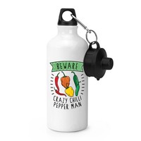 Beware VerrüCkt Chilli Pepper Mann Sports Wasserflasche Dad VäTer Tag Boyfriend