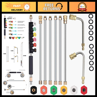 #ad 120quot; Stainless Steel Pressure Washer Extension Wand with Nozzle Tips amp; Quick Con $54.89