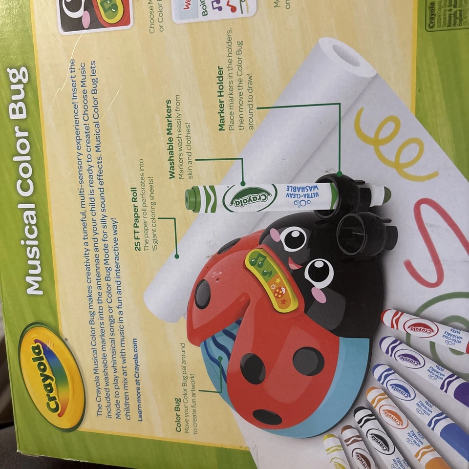Crayola Musical Color Bug Drawing and Coloring Arts & Crafts Kit - NEW IN BOX - Image 4 of 4