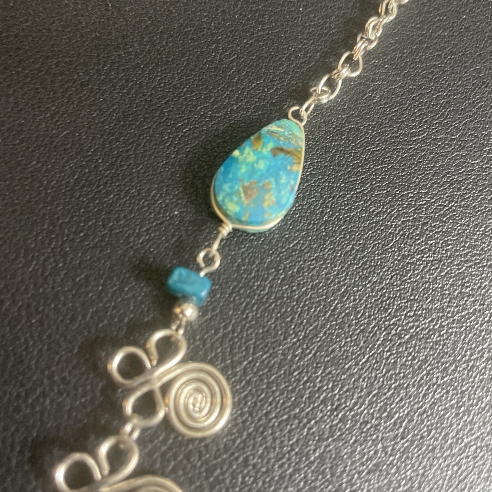 Andean Style Statement Necklace Simulated Turquoi… - image 8