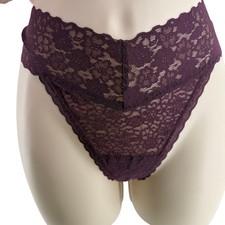 Aerie Lace Thong Underwear Burgundy Womens Large