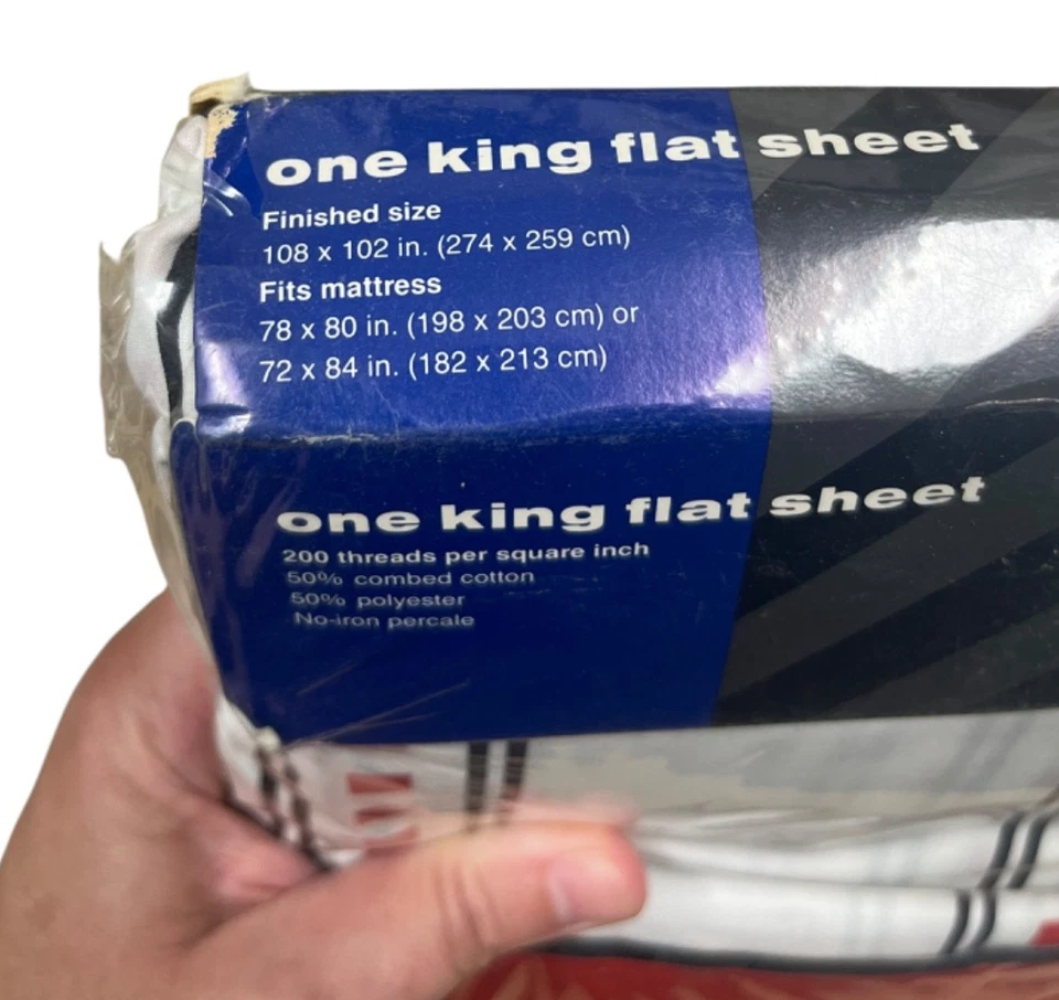 new 80's 90's Geometric Color Block King Bed Sheet Set Vintage Katja 1989 Red - Image 2 of 4