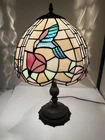 20" Tiffany Style Stained Glass Hummingbird Table Lamp Floral Art Nouveau Light