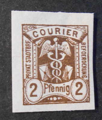 DEUTSCHLAND GERMANY Lokal VerKehr STADTPOST-MARKEN MAGDEBURG KURIER 1889 2pf postfrisch**