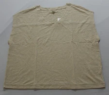 Madewell Women's Relaxed V-Neck Linen Blend T-Shirt LB3 Desert Dune Medium