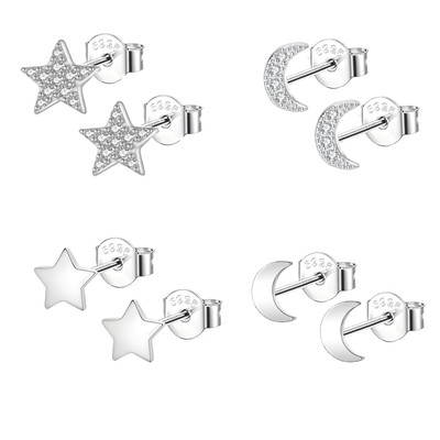Orecchini Cerchio in Argento 925 Sterling - Mini con Zirconi