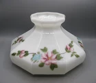Vtg Aladdin Coleman Hand Painted Flowers 9 Panel Milk Opal Glass Lamp Shade 10"