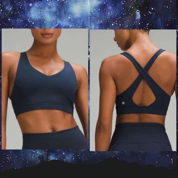 Lululemon Envital бюстгальтер спортивный бюстгальтер B/C чашка ночь море синий новый с Ярлыками размер 8 🌊🐬 - Изображение 2 из 4