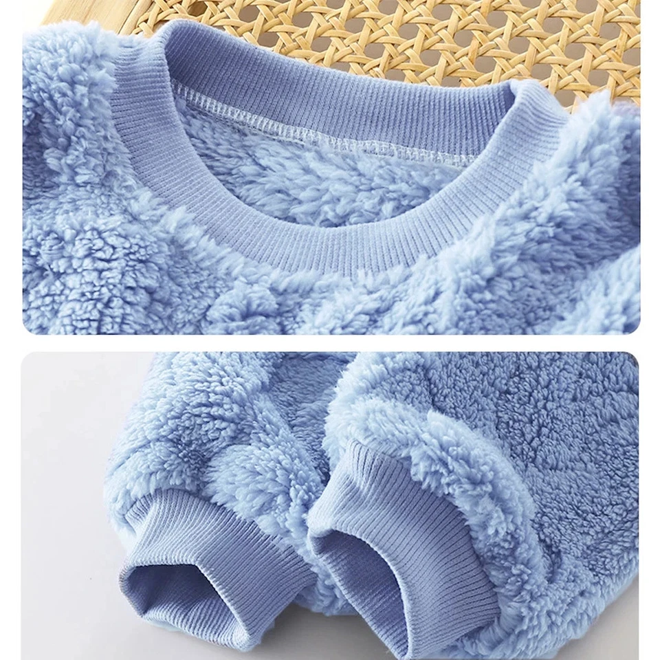 Autumn Winter Sleepwear Flannel Pajamas for Girls Boys Tops+Pants Suits Baby  - Image 4 of 4