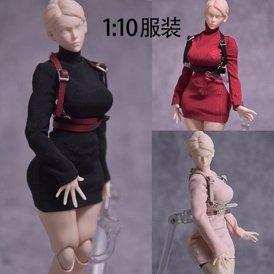 1/10 Scale High Neck Dress Suspenders Clothes Model For Female Action Figure