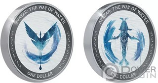 PANDORAN FAUNA AVATAR Way of Water Set 2x1 Oz Silber Münzen 1$ New Zealand 2023