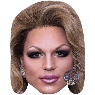 Derrick Barry (lange Haare) großer Kopf. Größer als das Leben Maske.
