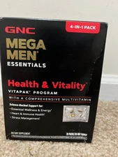 GNC Mega Men Essentials Vitapak Health & Vitality 30 Packs Multivitamin Exp:9/26