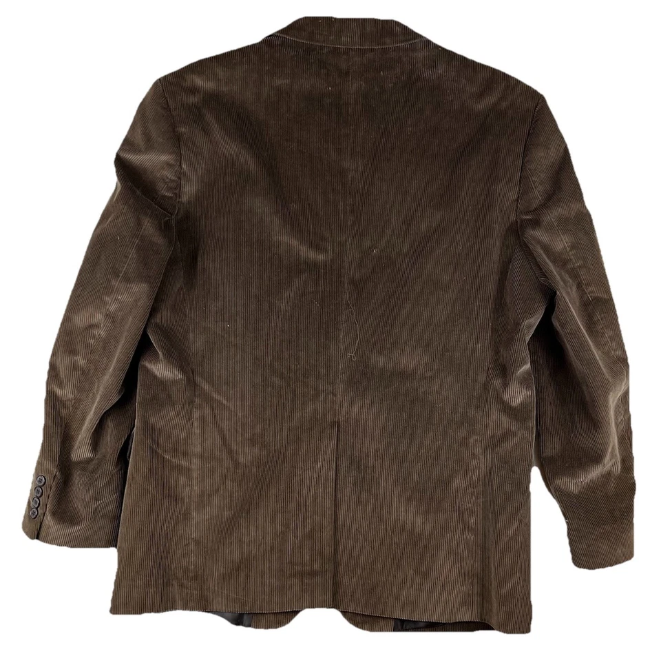 Abrigo Blazer Chaqueta Algodón Dos Botones Individual Saddlebred 42S Marrón Pana Deportivo Foto 2 de 4