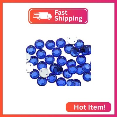 Allstarco 8mm Flat Back Sew On Rhinestones Beads for Crafts Plastic Acrylic Roun