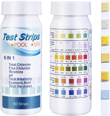 6-Way Spa Test Strips for Hot Tub, 7 Parameters, 50 Count, Hot Tub Test Strips